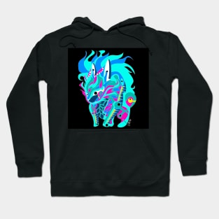 rainbow esquilax rabbit hunger of fire ecopop kaiju beast art Hoodie